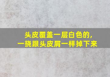 头皮覆盖一层白色的,一挠跟头皮屑一样掉下来