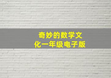 奇妙的数学文化一年级电子版