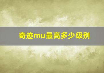 奇迹mu最高多少级别