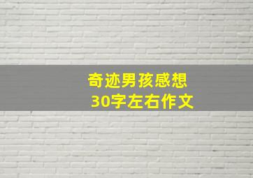 奇迹男孩感想30字左右作文