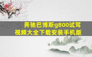 奔驰巴博斯g800试驾视频大全下载安装手机版