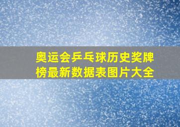 奥运会乒乓球历史奖牌榜最新数据表图片大全