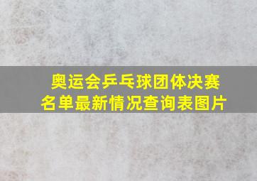 奥运会乒乓球团体决赛名单最新情况查询表图片