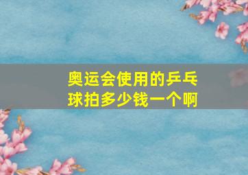 奥运会使用的乒乓球拍多少钱一个啊