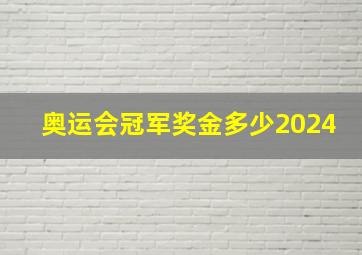 奥运会冠军奖金多少2024