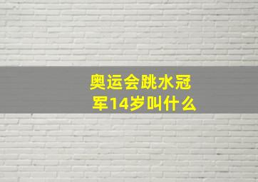 奥运会跳水冠军14岁叫什么