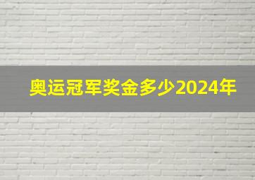 奥运冠军奖金多少2024年