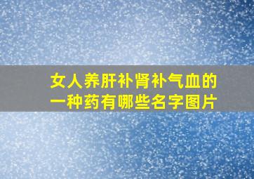 女人养肝补肾补气血的一种药有哪些名字图片