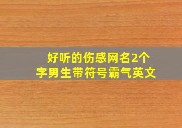 好听的伤感网名2个字男生带符号霸气英文