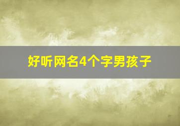 好听网名4个字男孩子