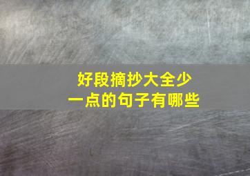 好段摘抄大全少一点的句子有哪些