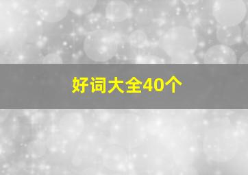 好词大全40个