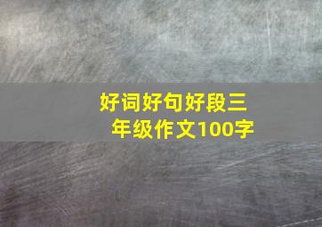 好词好句好段三年级作文100字