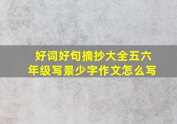 好词好句摘抄大全五六年级写景少字作文怎么写