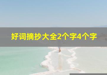 好词摘抄大全2个字4个字