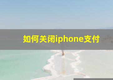 如何关闭iphone支付