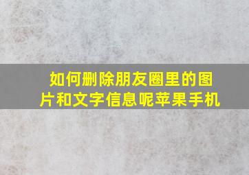 如何删除朋友圈里的图片和文字信息呢苹果手机