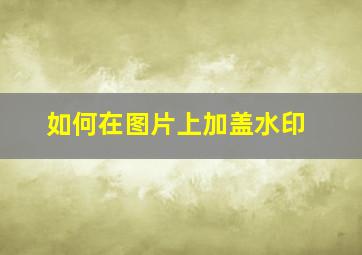 如何在图片上加盖水印