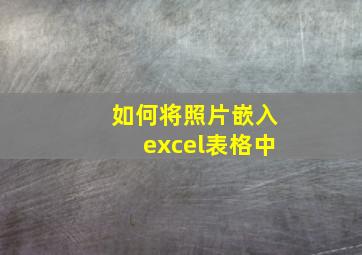 如何将照片嵌入excel表格中