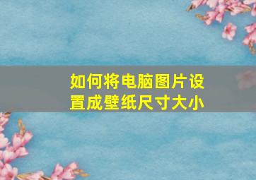 如何将电脑图片设置成壁纸尺寸大小