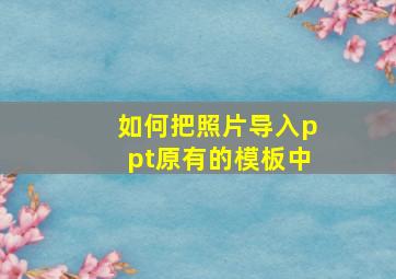 如何把照片导入ppt原有的模板中