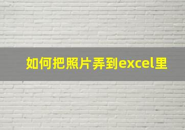 如何把照片弄到excel里