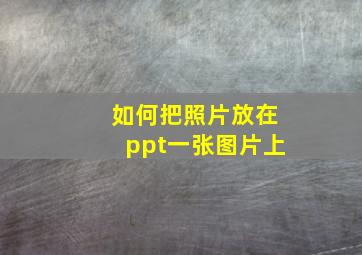 如何把照片放在ppt一张图片上