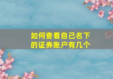 如何查看自己名下的证券账户有几个