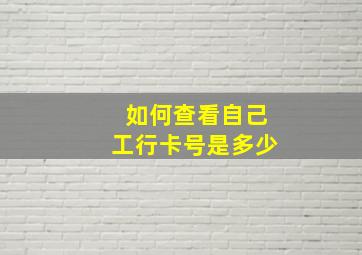 如何查看自己工行卡号是多少