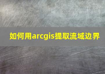 如何用arcgis提取流域边界