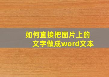 如何直接把图片上的文字做成word文本