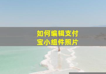 如何编辑支付宝小组件照片