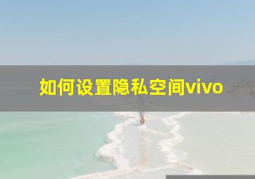 如何设置隐私空间vivo