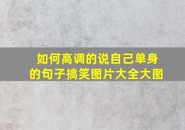 如何高调的说自己单身的句子搞笑图片大全大图