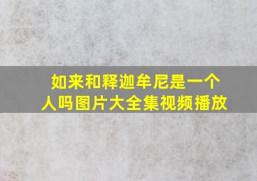 如来和释迦牟尼是一个人吗图片大全集视频播放