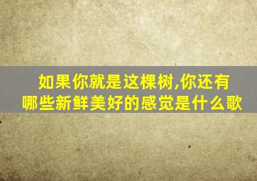 如果你就是这棵树,你还有哪些新鲜美好的感觉是什么歌