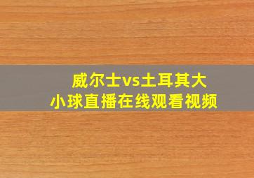 威尔士vs土耳其大小球直播在线观看视频