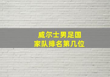 威尔士男足国家队排名第几位