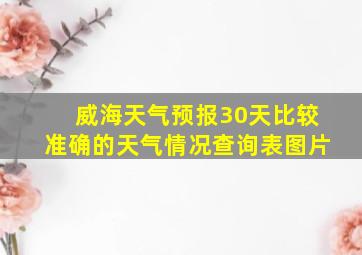 威海天气预报30天比较准确的天气情况查询表图片