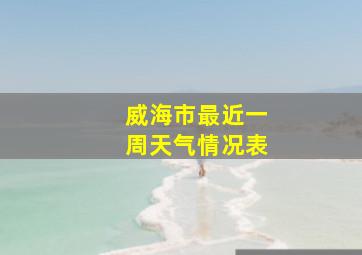 威海市最近一周天气情况表