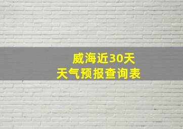 威海近30天天气预报查询表