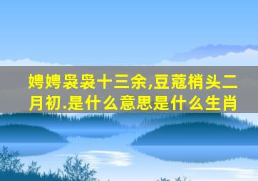 娉娉袅袅十三余,豆蔻梢头二月初.是什么意思是什么生肖