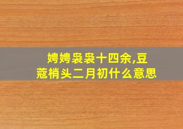 娉娉袅袅十四余,豆蔻梢头二月初什么意思