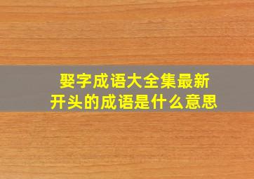 娶字成语大全集最新开头的成语是什么意思