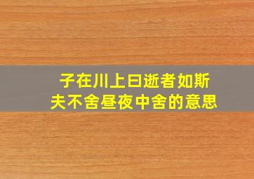 子在川上曰逝者如斯夫不舍昼夜中舍的意思