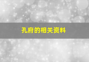 孔府的相关资料