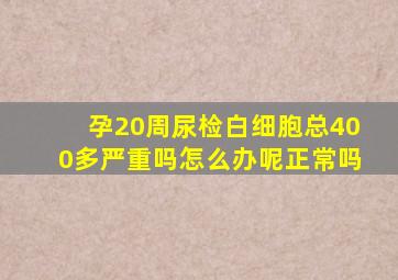 孕20周尿检白细胞总400多严重吗怎么办呢正常吗