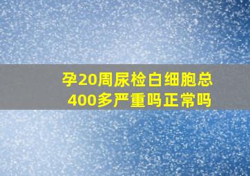 孕20周尿检白细胞总400多严重吗正常吗