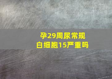 孕29周尿常规白细胞15严重吗