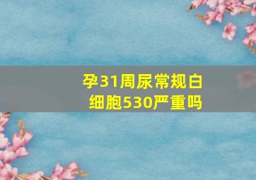 孕31周尿常规白细胞530严重吗